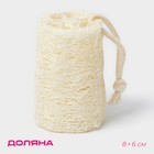Люффа - мочалка для тела натуральная Доляна, 8×6×6 см, бежевая - Фото 1