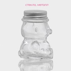 Баночка для мёда и варенья Доляна «Медвежонок», 40 мл, 5×6.5 см, стекло, прозрачная - Фото 3