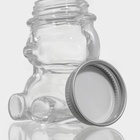 Баночка для мёда и варенья Доляна «Медвежонок», 40 мл, 5×6.5 см, стекло, прозрачная - Фото 5