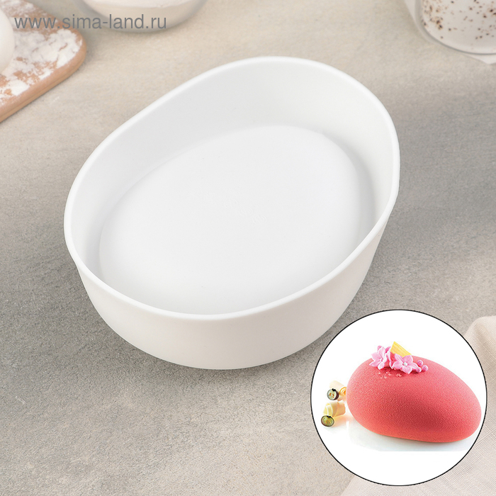 Форма силиконовая для муссовых десертов и выпечки Доляна «Дзен», 17,5×14,5 см, цвет белый - Фото 1