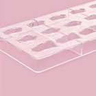 Форма для шоколада и конфет KONFINETTA «Драгоценные камни», 33×16.2 см, 15 ячеек, 2.5×3/4.5 см, пластик, прозрачная 4622271