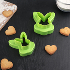 Набор форм для вырезания печенья «Кролик», 2 шт, цвет зелёный - Фото 3