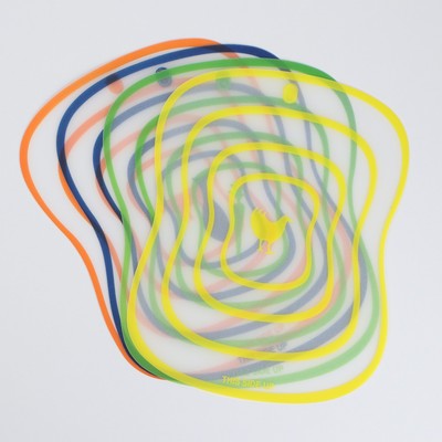 Доски разделочные гибкие Доляна «Ассорти», набор 4 шт., 20×14.7 см, ассорти