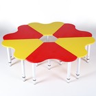 Стол растущий «Ромашка», 6 секций, на металлокаркасе, возрастная группа №0 – 3, цвет красный/жёлтый - Фото 1
