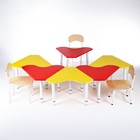 Стол растущий «Ромашка», 6 секций, на металлокаркасе, возрастная группа №0 – 3, цвет красный/жёлтый - Фото 2