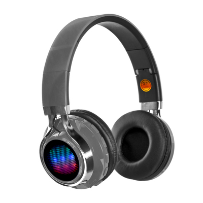 Наушники беспроводные LuazON OBT 1.1, накладные, BT 4.2, 250 мАч, LED, FM, microSD, серые