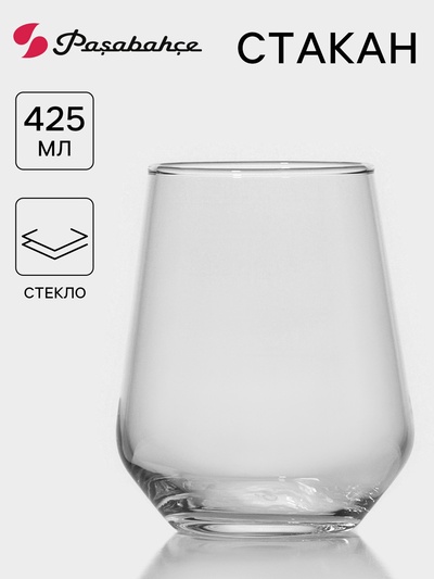 Стакан низкий Paşabahçe «Аллегра», 425 мл, стекло, прозрачный