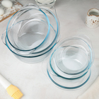 Набор кастрюль для запекания Borcam, 3 предмета: 1 л, 1.5 л 2 л, с крышкой, стекло, прозрачный - Фото 1