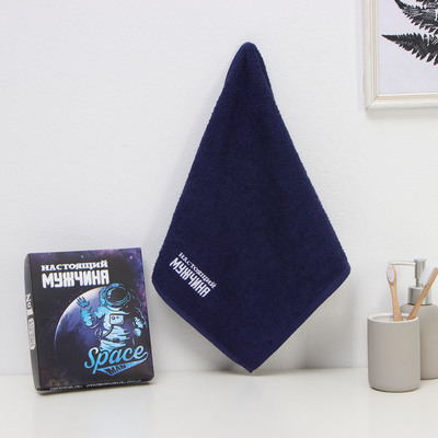 Полотенце махровое «Этель. Настоящий мужчина», 35×50 ±5 см, хлопок 100%, синее