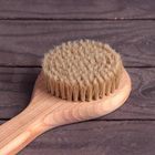 Щётка для сухого массажа Доляна, с ручкой, натуральная щетина - Фото 2