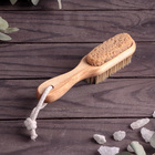 Щётка для сухого массажа, из натуральной щетины с пемзой, 18 см - Фото 3