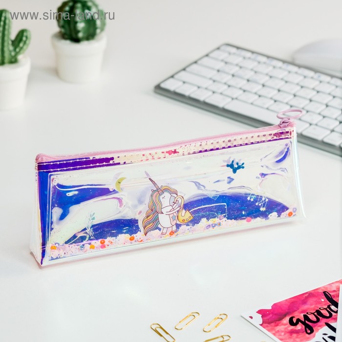 Пенал-шейкер школьный «Единорог», на молнии - Фото 1