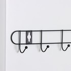 Вешалка настенная на 8 крючков Доляна «Лайт», 43×5×3 см, цвет чёрный - Фото 3