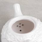 Чайник керамический заварочный «Винтаж», 900 мл, цвет белый - фото 4295837