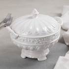 Блюдо керамическое с крышкой «Винтаж», 19,3×16,5×17 см, цвет белый - фото 318277944