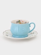 Сервиз кофейный «Сирена», 12 предметов: 6 чашек 100 мл, 6 блюдец d=12 см, керамика, голубой - Фото 2