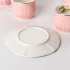 Сервиз керамический кофейный «Сирена», 12 предметов: 6 чашек 100 мл, 6 блюдец 12 см, цвет розовый - фото 4295847
