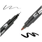 Маркер перманентный 0.7-1.0 мм, Luxor 150, двухсторонний, пулевидный, чёрный - Фото 2