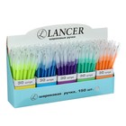 Ручка шариковая LANCER, синий стержень, узел 0.7 мм, цветной корпус, в дисплее, МИКС - Фото 1