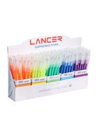 Ручка шариковая LANCER, синий стержень, узел 0.7 мм, цветной корпус, в дисплее, МИКС 4519220