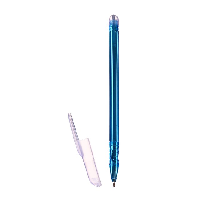 Ручка шариковая 0,7 мм стержень синий, корпус тонированный синий - Фото 1