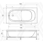 Ванна акриловая Eurolux LAIT Х15070, 150x70x40 см, без каркаса и панели 4726852