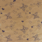 Бумага упаковочная крафт "Лиловые бабочки", 0.6 x 10 м, 40 г/м² - Фото 3