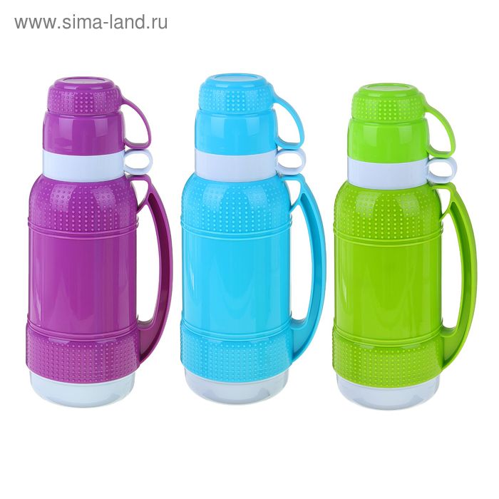 Термос с ручкой «Рельеф», 1.8 л, 2 кружки, 6-8 ч, микс - Фото 1