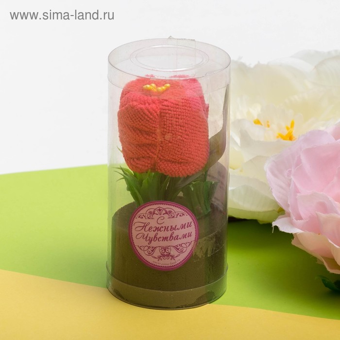 Сувенирное полотенце Розовая роза 20*20 см - Фото 1
