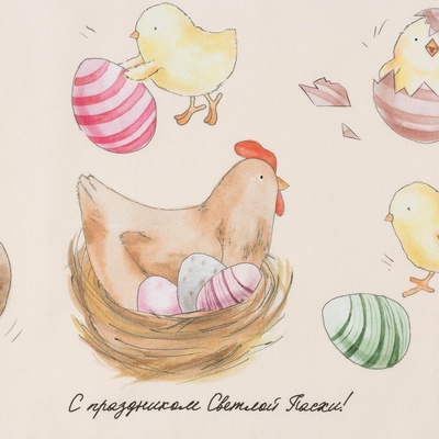 Дорожка на стол Этель «Светлой пасхи» 30×70 см, 100% хлопок, саржа 190 г/м²