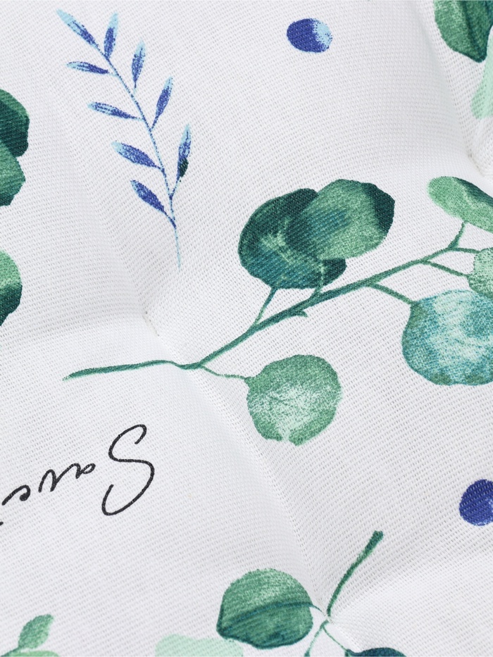 Подушка на стул «Доляна» Eucalyptus, 42×42×7 см, белая - Фото 1