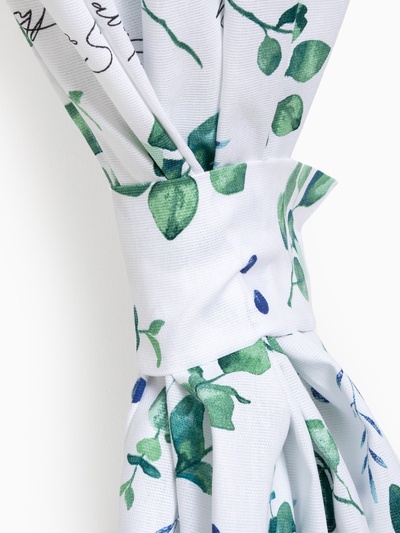 Шторы для кухни "Доляна" Eucalyptus 150*180 см- 2 шт, подхваты - 2 шт, 164г/м2, 100% хл