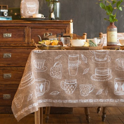 Скатерть «Доляна» Cup of tea, 180×144 см, 100% хлопок, 164 г/м²