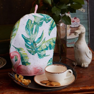 Грелка на чайник "Доляна" Tropical kitchen 28х28см, МИКС,100% хлопок,164г/м2