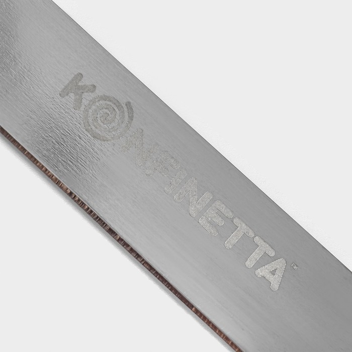Нож для бисквита ровный край KONFINETTA, длина лезвия 30 см, деревянная ручка - фото 1926047140