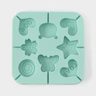 Форма для леденцов Доляна «Сладость», силикон, 15×15×1,5 см, 8 ячеек, с палочками, цвет бирюзовый - Фото 3
