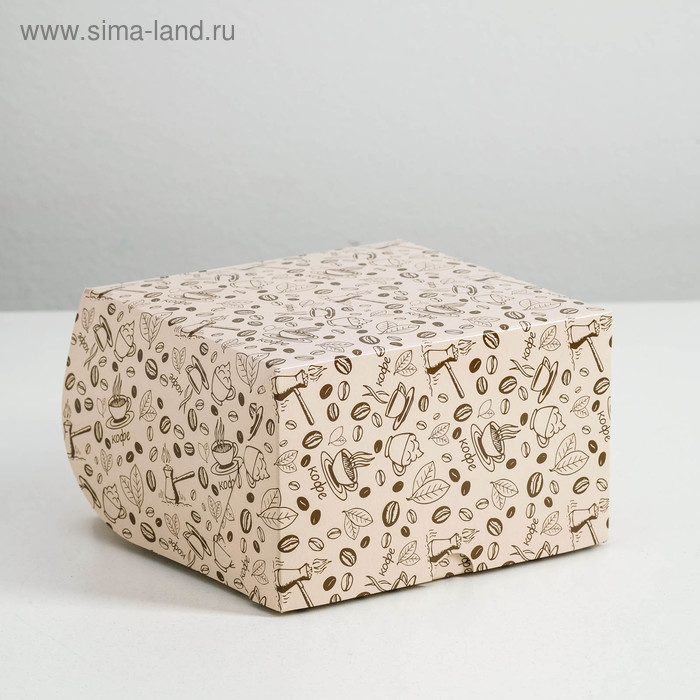 Упаковка на 4 капкейка "Кофе", без окна, 16 х 16 х 10 см - Фото 1