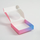 Подарочная коробка сборная с окном, розово-голубая, 11,5 х 11,5 х 3 см - Фото 2
