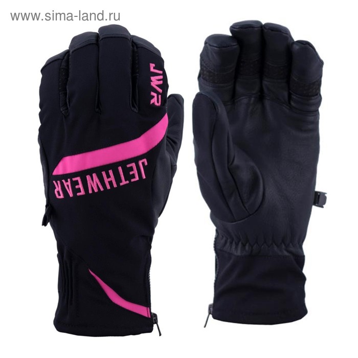 Перчатки Jethwear Empire с утеплителем, чёрный, розовый, L - Фото 1