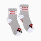 Набор носков "Minnie", Минни Маус, цвет серый/белый, 12-14 см - Фото 2