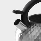 Чайник Magistro Glow, 3 л, со свистком, ручка soft-touch, индукция, нержавеющая сталь, серебристый - Фото 4