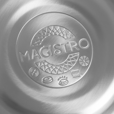 Чайник Magistro Glow, 3 л, со свистком, ручка софт тач, индукция, нержавеющая сталь, серебристый