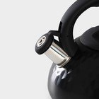 Чайник Magistro Glow, 3 л, со свистком, ручка soft-touch, индукция, нержавеющая сталь, чёрный - Фото 3