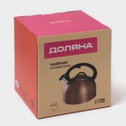 Чайник Доляна Snow, 3 л, со свистком, индукция, нержавеющая сталь, коричневый - Фото 7