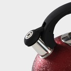 Чайник со свистком из нержавеющей стали Доляна Snow, 3 л, индукция, цвет красный - Фото 3