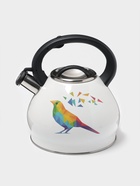 Чайник Доляна Magic birds, 3 л, со свистком, с индикатором нагрева, индукция, нержавеющая сталь, белый - Фото 3