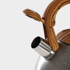 Чайник со свистком из нержавеющей стали Magistro Stone, 2,7 л, ручка soft-touch, индукция, цвет серый - Фото 4