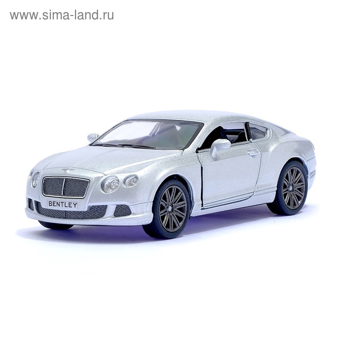 Машина металлическая Bentley Continental GT Speed, 1:38, открываются двери, инерция, цвет серебро - Фото 1