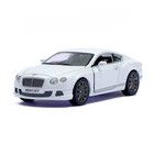 Машина металлическая Bentley Continental GT Speed, 1:38, открываются двери, инерция, цвет белый - Фото 1