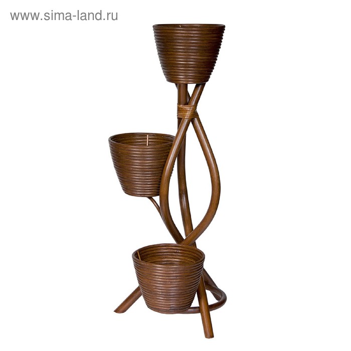 Цветочница 15/29, ротанг, цвет молочный шоколад - Фото 1